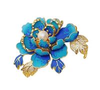 Broche en forme de pivoine artisanale avec perles d'inspiration vintage et strass pour femme, taille unique, Comme décrit