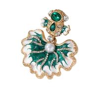 Broche en forme de poisson délicate symbolisant la bonne fortune - Pierres de base en métal robuste - Idéal pour un usage quotidien ou comme cadeau, taille unique, Comme décrit