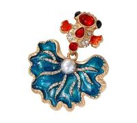 Broche en forme de poisson délicate symbolisant la bonne fortune - Pierres de base en métal robuste - Idéal pour un usage quotidien ou comme cadeau - Élégante broche en alliage de cristal, taille