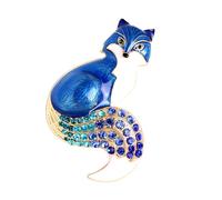 Broche en forme de renard avec strass pour bijoux, sac à dos, accessoires de mode pour vestes, vêtements, décoration de fête, standard, Aluminium