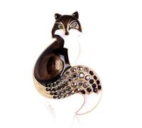 Broche en forme de renard avec strass pour bijoux, sac à dos, accessoires de mode pour vestes, vêtements, décoration de fête, standard, Aluminium