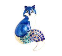 Broche en forme de renard avec strass - Pour bijoux, sac à dos, accessoires de mode pour vestes, vêtements, bijoux en alliage, standard, Aluminium