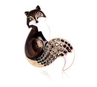 Broche en forme de renard avec strass - Pour bijoux, sac à dos, accessoires de mode pour vestes, vêtements, bijoux en alliage, standard, Aluminium