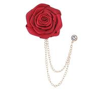Broche en forme de rose avec pompons pour chapeaux, écharpes, spectacles, costume de marié, accessoire de mariage