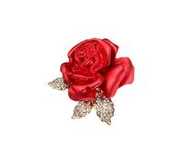 Broche en forme de rose rouge, épingle à poitrine florale en strass, broche rose rouge tempérament, broche fleur mignonne, broche florale en émail 3D