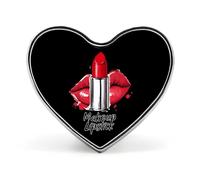 Broche en forme de rouge à lèvres pour femmes et hommes, avec un joli badge en forme de cœur, idéale pour les fêtes et les mariages.