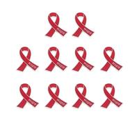 Broche en forme de ruban avec breloque espoir pour tenues décontractées ou formelles - Broche en alliage robuste - Cadeau idéal, taille unique, Comme décrit