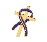 Broche en forme de ruban commémoratif en alliage doré avec détails pour cérémonie de deuil, invités, utilisation religieuse, insigne de service commémoratif, invité de condoléances en alliage, One