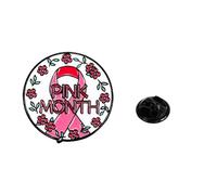 Broche en forme de ruban de sensibilisation à la mode pour femmes et filles - En émail rose - Motif papillon et fleur - Pour la sensibilisation au cancer du sein - Accessoires de robe uniques