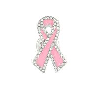 Broche en forme de ruban de sensibilisation au cancer du sein pour femme avec strass en cristal rose unique en oxyde de zirconium rose unique pour événements caritatifs sida espoir pour sacs à dos