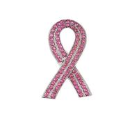 Broche en forme de ruban de sensibilisation au cancer du sein pour femme avec strass en cristal rose unique en oxyde de zirconium rose unique pour événements caritatifs sida espoir pour sacs à dos
