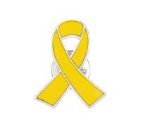 Broche en forme de ruban jaune de sensibilisation au cancer des os, amour du VIH et du sida en émail, 1pcs, Zinc