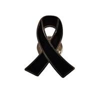 Broche en forme de ruban noir H9A0 pour funérailles et deuil, 2PCS