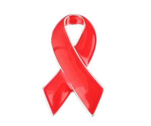 Broche en forme de ruban rouge pour sensibilisation à la tuberculose au VIH et au sida - Ruban en émail pour événements caritatifs, Small, Métal