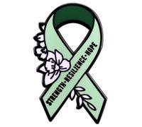 Broche en forme de ruban vert avec inscription « Strength Resilience Hope » en émail pour la santé mentale, accessoire de cadeau de soins infirmiers, Métal