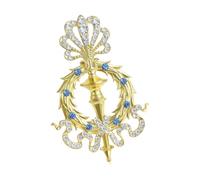 Broche en forme de sceptre avec strass étincelants - Design vintage - Unisexe - Accessoire de mode pour une tenue décontractée - Cadeau - Badge en alliage - Design sceptre, taille unique, Comme décrit