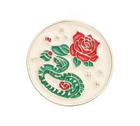 Broche en forme de serpent émaillé avec rose/gourde 2025 - En métal résistant à la décoloration - Pour les amateurs de mode de festival, taille unique, Comme décrit