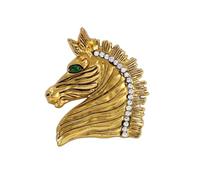 Broche en forme de tête de cheval en alliage polyvalent pour garde-robe - Style formel et décontracté - Broche symbolique gravée, taille unique, Comme décrit