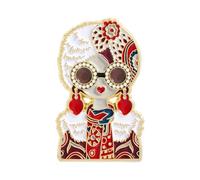 Broche en forme de tête de fille de dessin animé vintage en alliage de zinc à collectionner, décontracté, unique, amateurs d'histoire, taille unique, Comme décrit