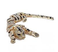 Broche en forme de tigre pour vêtements de mariage avec strass en métal pour fête, accessoires de vêtements, bijoux, cadeau, badge animal tendance, taille unique, Comme décrit