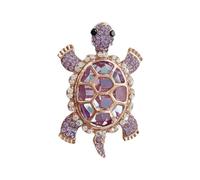 Broche en forme de tortue en cristal étincelant avec fermeture sécurisée en alliage pour une tenue décontractée et douce pour la peau, taille unique, Comme décrit