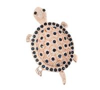 Broche en forme de tortue en cristal étincelant et unique et élégante en forme d'animaux marins avec strass - Plaqué or - Bijoux cadeaux pour homme et femme (broche en cristal de tortue)