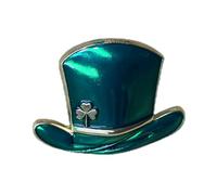 Broche en forme de trèfle à 3 feuilles avec drapeau irlandais vert de la Saint-Patrick - Décoration - Cadeaux souvenirs, Métal