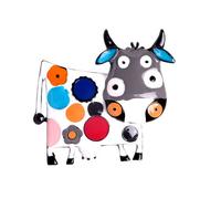 Broche en forme de vache en émail pour femmes et filles - Noir et blanc - Coloré - Pois - Épinglettes de ferme - Accessoires de robe mignonnes - Cadeau pour les amoureux des animaux de compagnie,