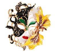 Broche en forme d'émail d'inspiration ethnique - Accessoire de bijoux Kirsite - Design contemporain - Style chinois vintage - Broche en relief, taille unique, Comme décrit