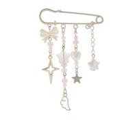 Broche en forme d'étoile pour femme - Esthétique - Pompons vintage - Bijou élégant - Convient pour diverses occasions