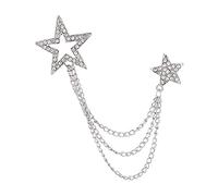 Broche en forme d'étoile pour mariage avec chaîne à suspendre, 3.1cm 1.8cm, Plastique, comme description