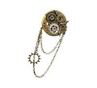 Broche en forme d'horloge pour collier - Bijoux - Épingles de poitrine - Pour corsages de scène - Épinglettes stéréo - Chaîne suspendue