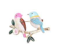 Broche en forme d'oiseau émaillé ludique sur branche Style coréen Mode AnimalBijoux Vêtements Accessoire pour femme Cadeau Broche coréenne, taille unique, Comme décrit