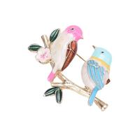 Broche en forme d'oiseau émaillé ludique sur une branche Style coréen Mode AnimalBijoux Vêtements Accessoire pour femme Cadeau à la mode Broche oiseau, taille unique, Comme décrit