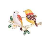 Broche en forme d'oiseau émaillé sur une branche - Accessoire élégant pour anniversaire, Noël, ami - Polyvalent - Bijoux ludiques, taille unique, Comme décrit