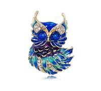 Broche en forme d'oiseau en émail peint à la main pour le quotidien, le bureau, les rendez-vous galants, Pierre Verre Pierre Émail Verre, Zircone cubique Agate Obsidienne