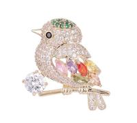 Broche en forme d'oiseau papillon et abeilles pour femme avec perles et strass, taille unique, Comme décrit
