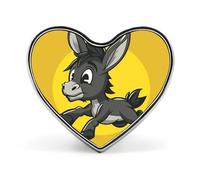 Broche en marbre noir et rouge, motif âne de dessin animé, en forme de cœur, pour homme et femme, accessoire de costume, épinglette légère en émail de 2,5 cm, pour sacs à dos, chapeaux, sacs et cordon