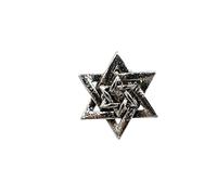 Broche en métal argenté en forme d'étoile de David Israël, 16mm Wide 16mm High, Aluminium
