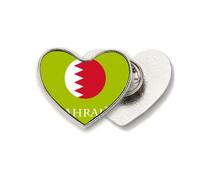 Broche en métal avec drapeau asiatique du Bahreïn - Cœur du Golfe Persique