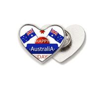 Broche en métal avec drapeau et étoile en forme de cœur de l'Australie
