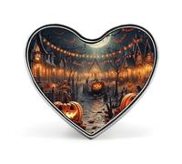 Broche en métal avec insigne et pendentif citrouille en forme de cœur pour Halloween, accessoire de mode pour hommes et femmes.