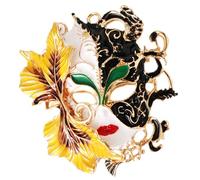 Broche En Métal De Styles Anciens Ornement Artistique Culturel Avec Finition Antique Parfait Pour L'amélioration Des Tenues Broche De Masque En Émail Tendance Chinoise Guochao