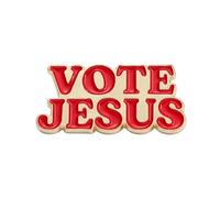 Broche en métal émaillé avec inscription « Vote Jésus » - 1,5 x 2,8 cm - Accessoire de déclaration chrétienne