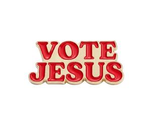 Broche en métal émaillé avec inscription « Vote Jésus » - 1,5 x 2,8 cm - Accessoire de déclaration chrétienne