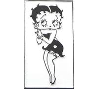Broche en métal émaillé Betty Boop sirène sexy (argent sur finition blanche)