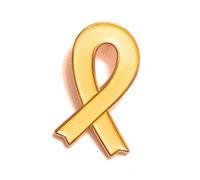 Broche en métal émaillé jaune avec ruban de sensibilisation aux troupes suicdes, services armés, indépendance catalane