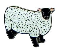 Broche en métal émaillé Motif mouton-agneau (brebis Ram)