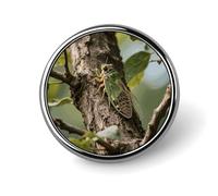 Broche en métal émaillé représentant une cigale, un insecte naturel, idéale pour décorer chapeaux, sacs et vêtements. Cadeau parfait.
