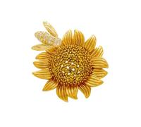 Broche en métal en forme d'abeilles florales et strass pour vestes, châle, sac à main, accessoire de vêtements tendance, broche en alliage anti-ternissement